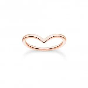 Charming Rose Gold Plated V-Shaped Ring TR2393-415-40