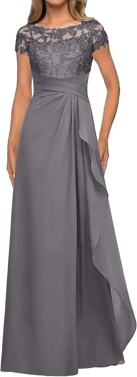 Chiffon Long Mother of The Bride Dresses Mother of Groom Dress for Wedding Appliques Formal Evening Gowns