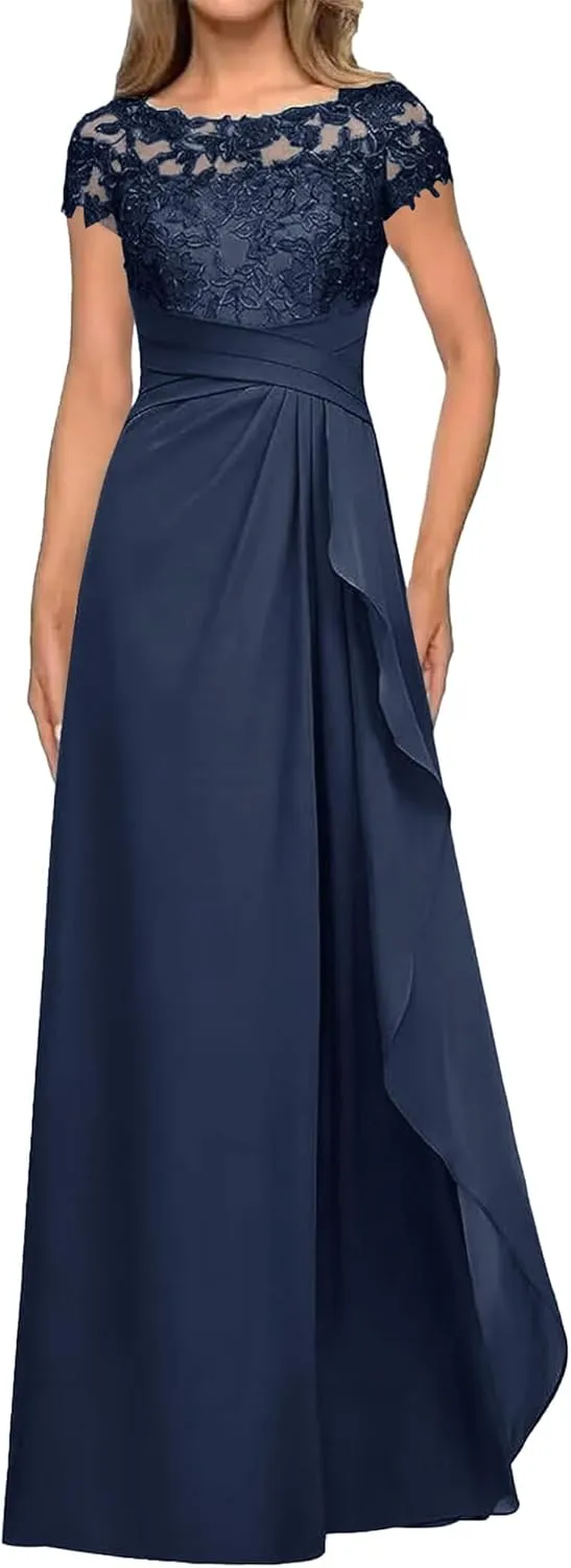 Chiffon Long Mother of The Bride Dresses Mother of Groom Dress for Wedding Appliques Formal Evening Gowns