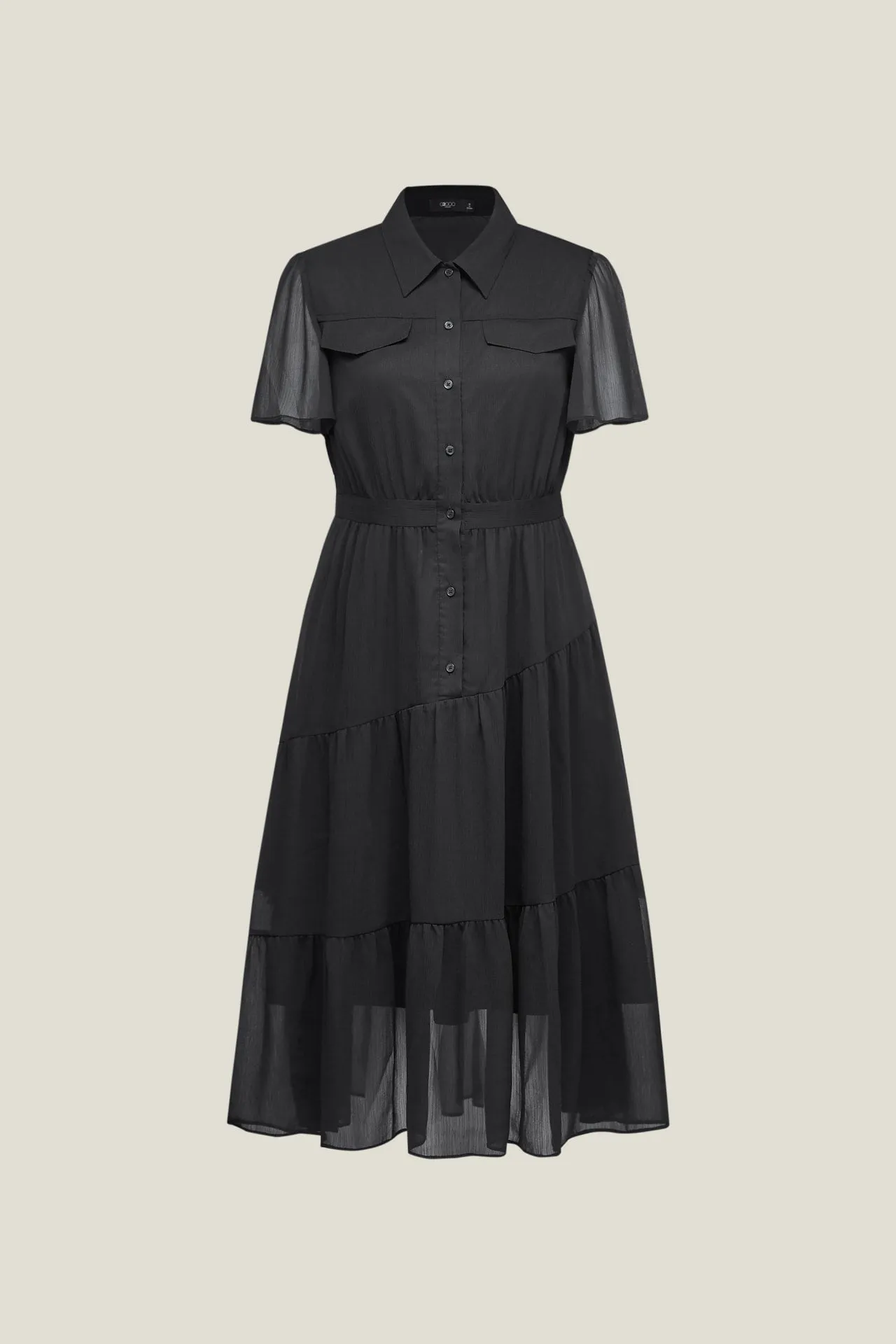 Chiffon Maxi Shirt Dress