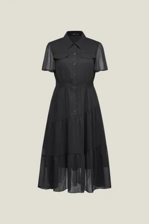 Chiffon Maxi Shirt Dress
