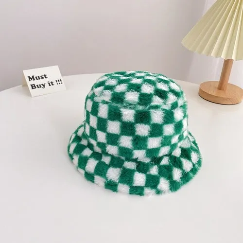 Child Checker Fluff Bucket Hat