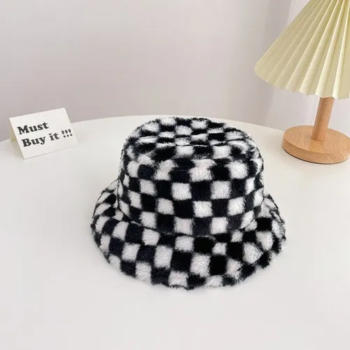 Child Checker Fluff Bucket Hat