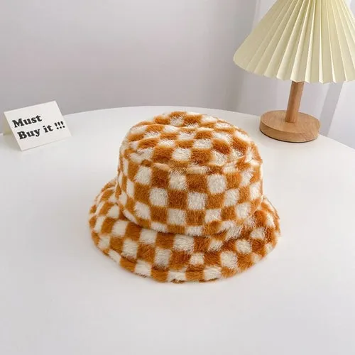 Child Checker Fluff Bucket Hat