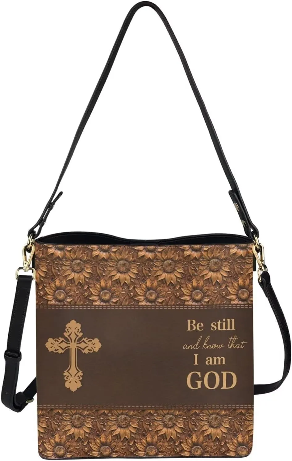 Christian Tote Bags for Women, God Quotes Leather Handbags Bucket Bags, PU Leather Bible Church Bag Satchel Hobo
