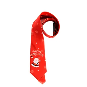 Christmas Long Tie - Red Merry Christmas