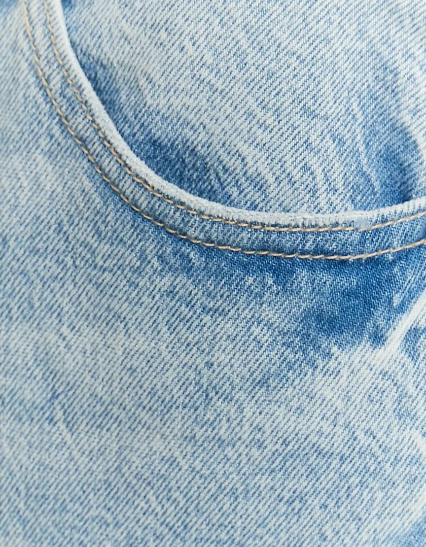 Comfortable Blue Stretch Mom Jeans