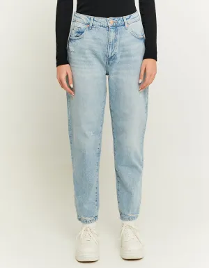 Comfortable Blue Stretch Mom Jeans