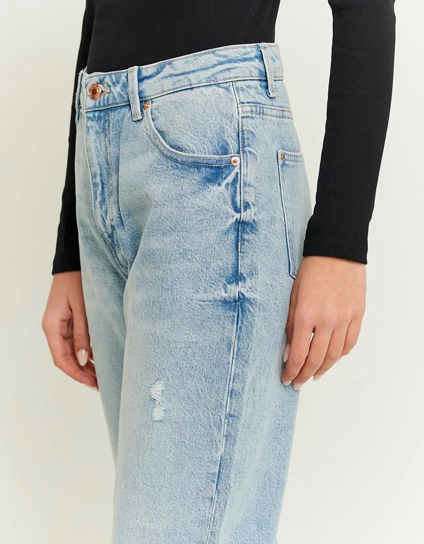 Comfortable Blue Stretch Mom Jeans