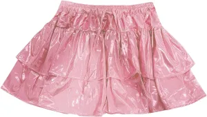 cooki Sequin Skirt for Women, Women Sparkly Metallic Flared Pleated Short Skirt Sexy Y2k Ruffle Tiered Mini Skater Skirt