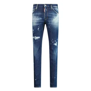 'Cool Guy Jean' Distessed White Paint Jeans Blue