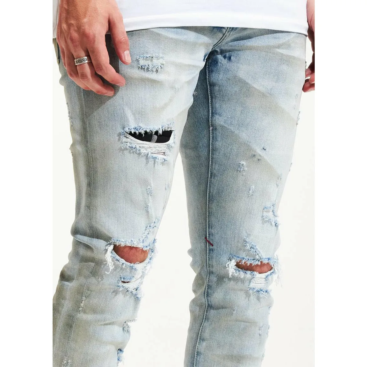 Crysp Denim Atlantic Light Blue Jeans w/Tears (CRYSP122-15)