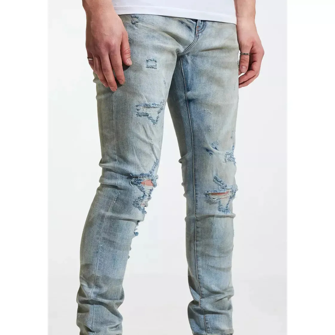 Crysp Denim Atlantic Light Blue Jeans w/Tears (CRYSP122-15)