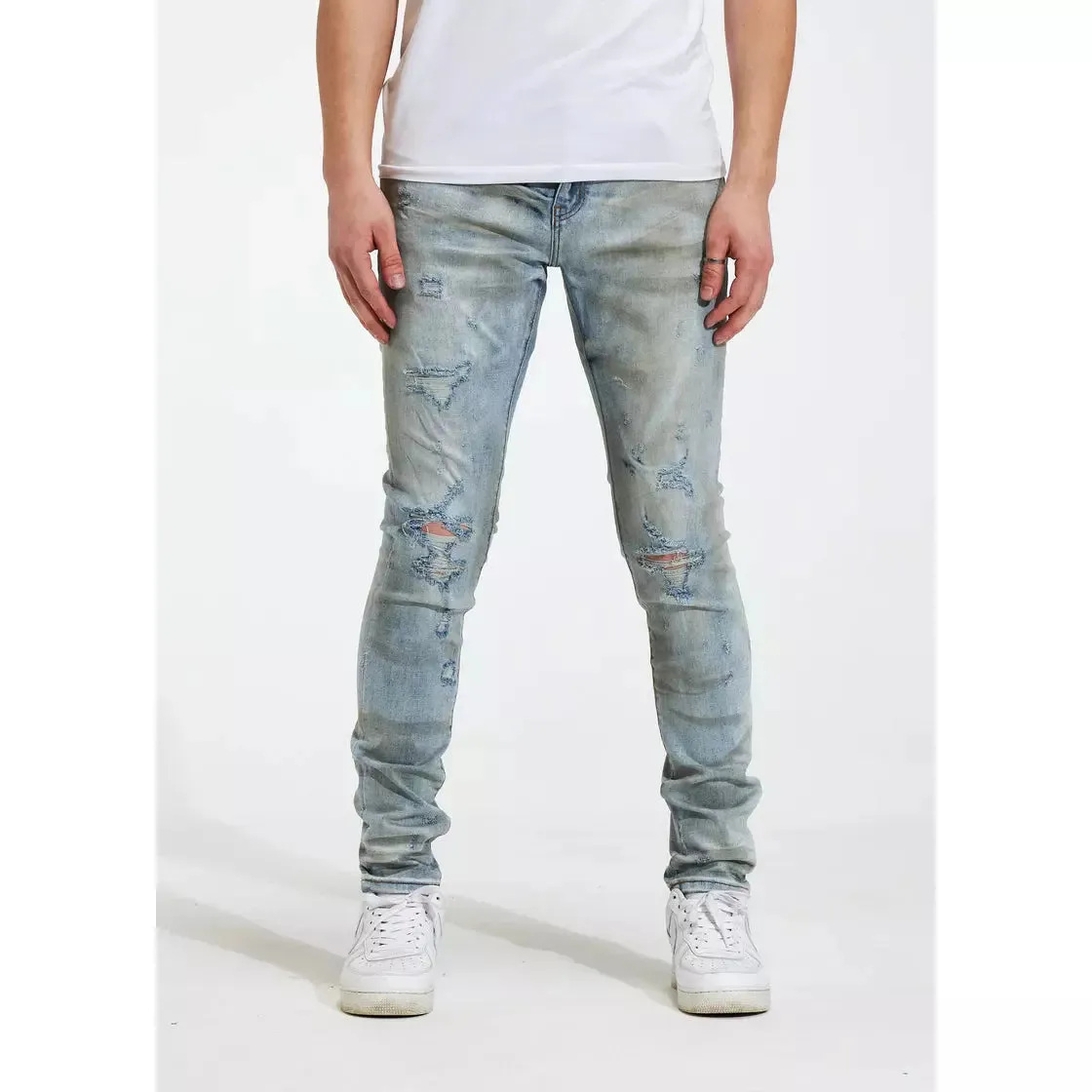 Crysp Denim Atlantic Light Blue Jeans w/Tears (CRYSP122-15)