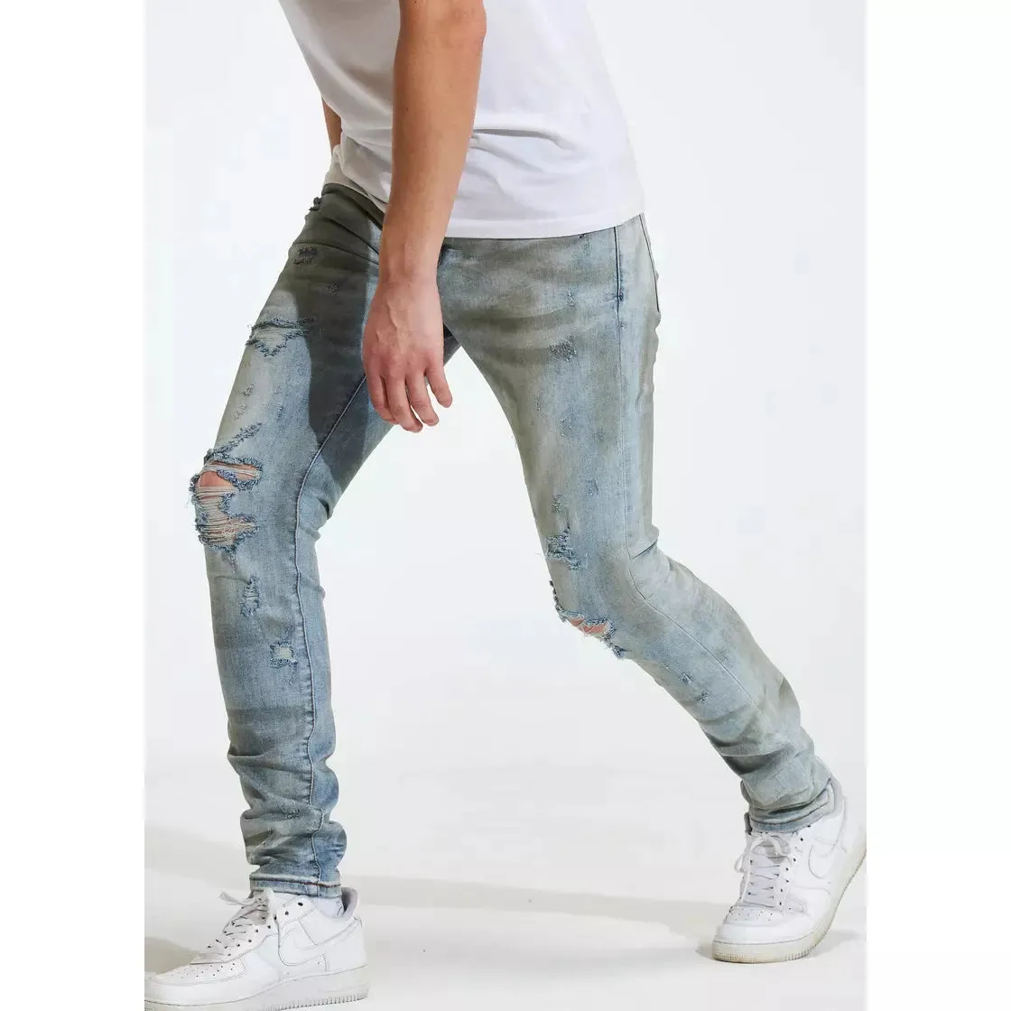 Crysp Denim Atlantic Light Blue Jeans w/Tears (CRYSP122-15)