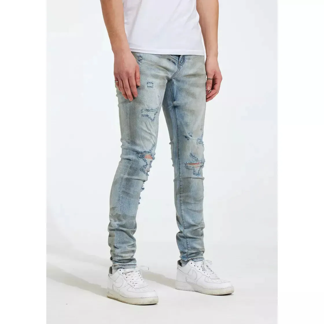 Crysp Denim Atlantic Light Blue Jeans w/Tears (CRYSP122-15)