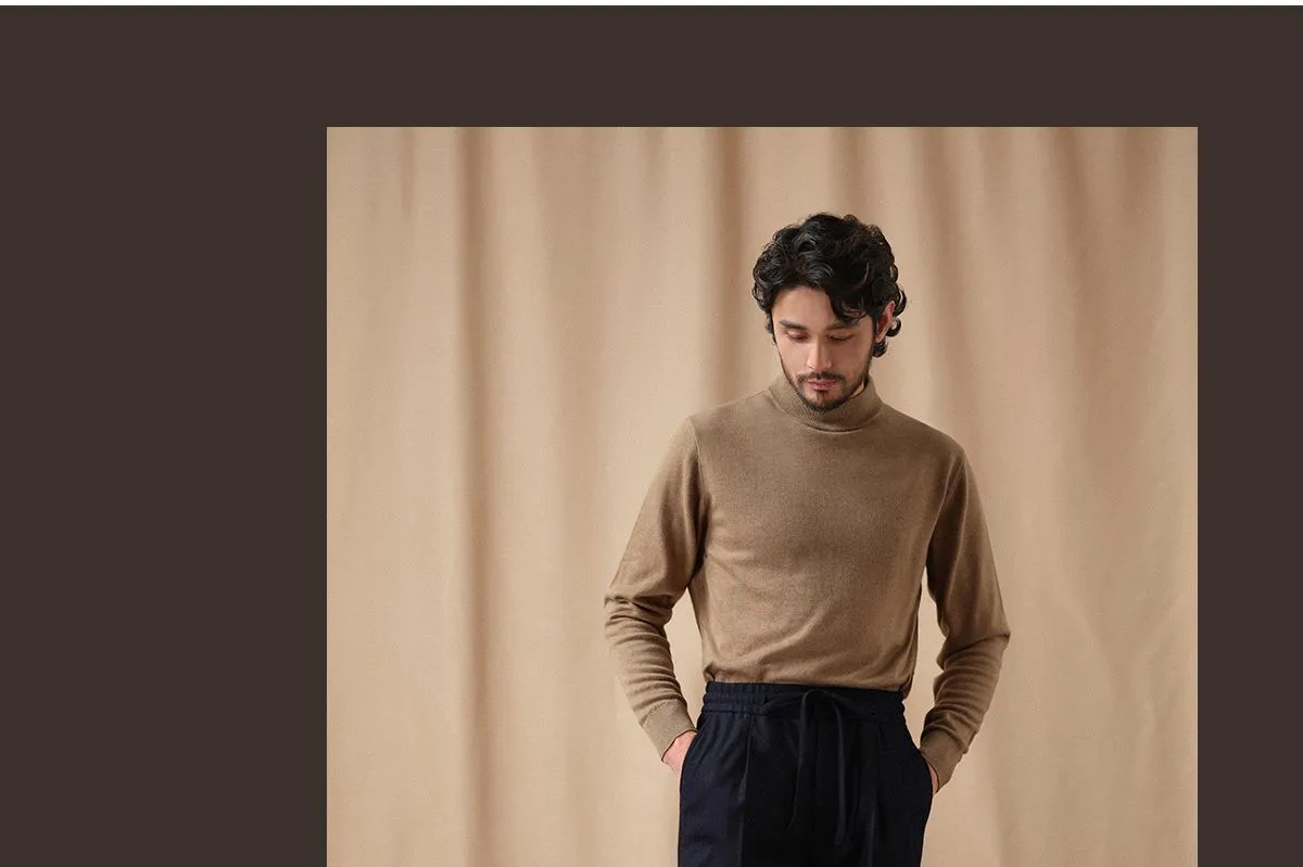 CULTUM Navy Wool Twill Trousers