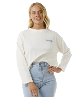 Cut Laps Long Sleeve T-Shirt in Bone