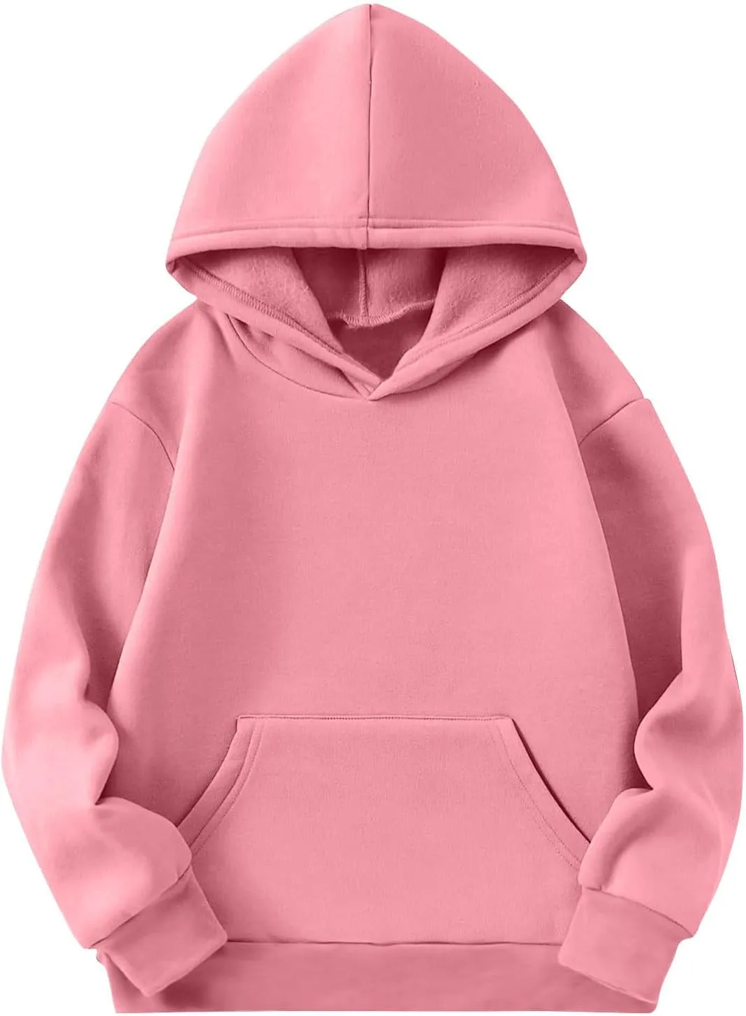 Cute Hoodies for Teen Girls Oversized Long Sleeve Fleece Hooded Sweatshirt Trendy Casual Solid Pocket Pullover Tops