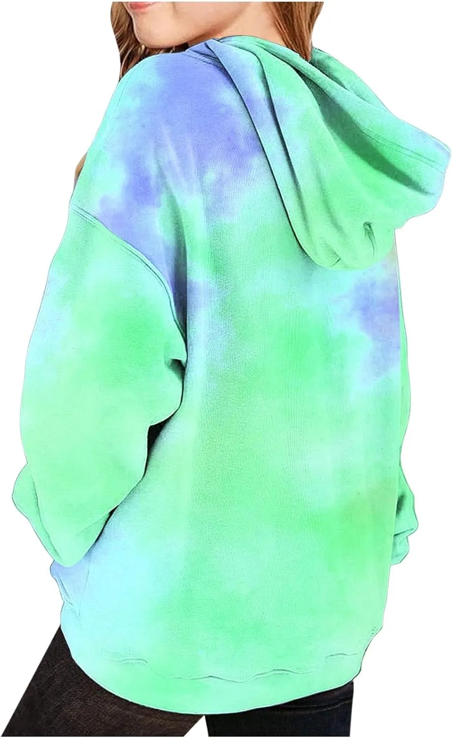 Cute Hoodies for Teen Girls Trendy Preppy Hoodies Y2k Sweatshirts Oversized Long Sleeve Shirts Casual Tie-Dye Outfits