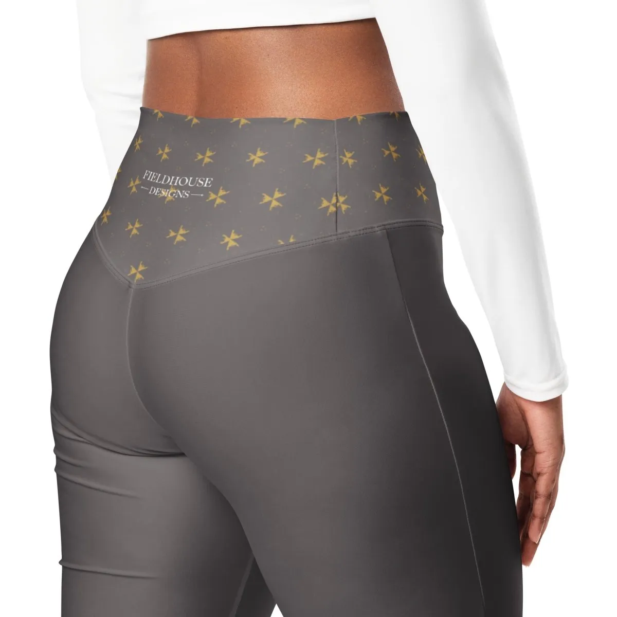 Dark Gray Sustainable High-Waisted Flared Leggings  – 2XS-6XL