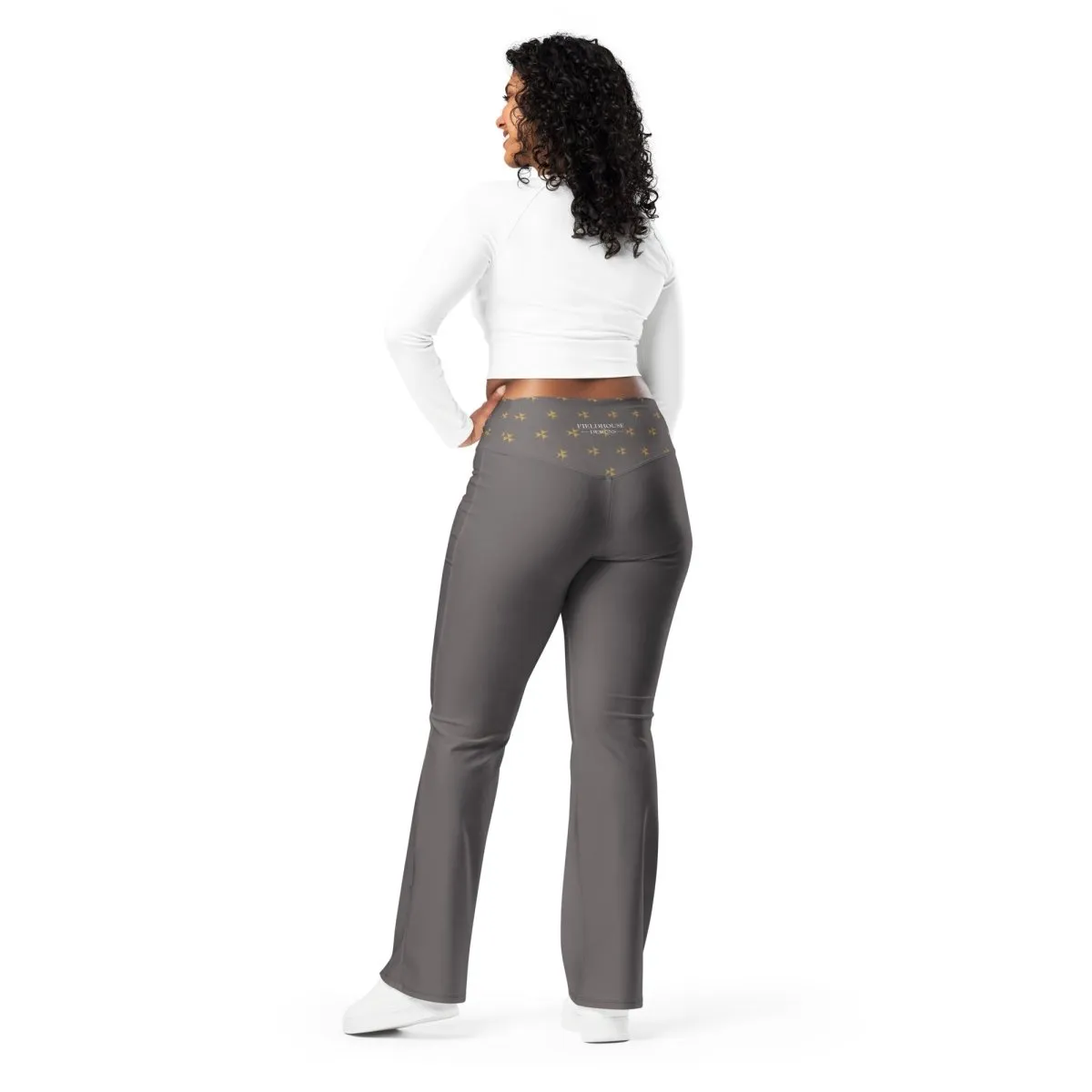 Dark Gray Sustainable High-Waisted Flared Leggings  – 2XS-6XL