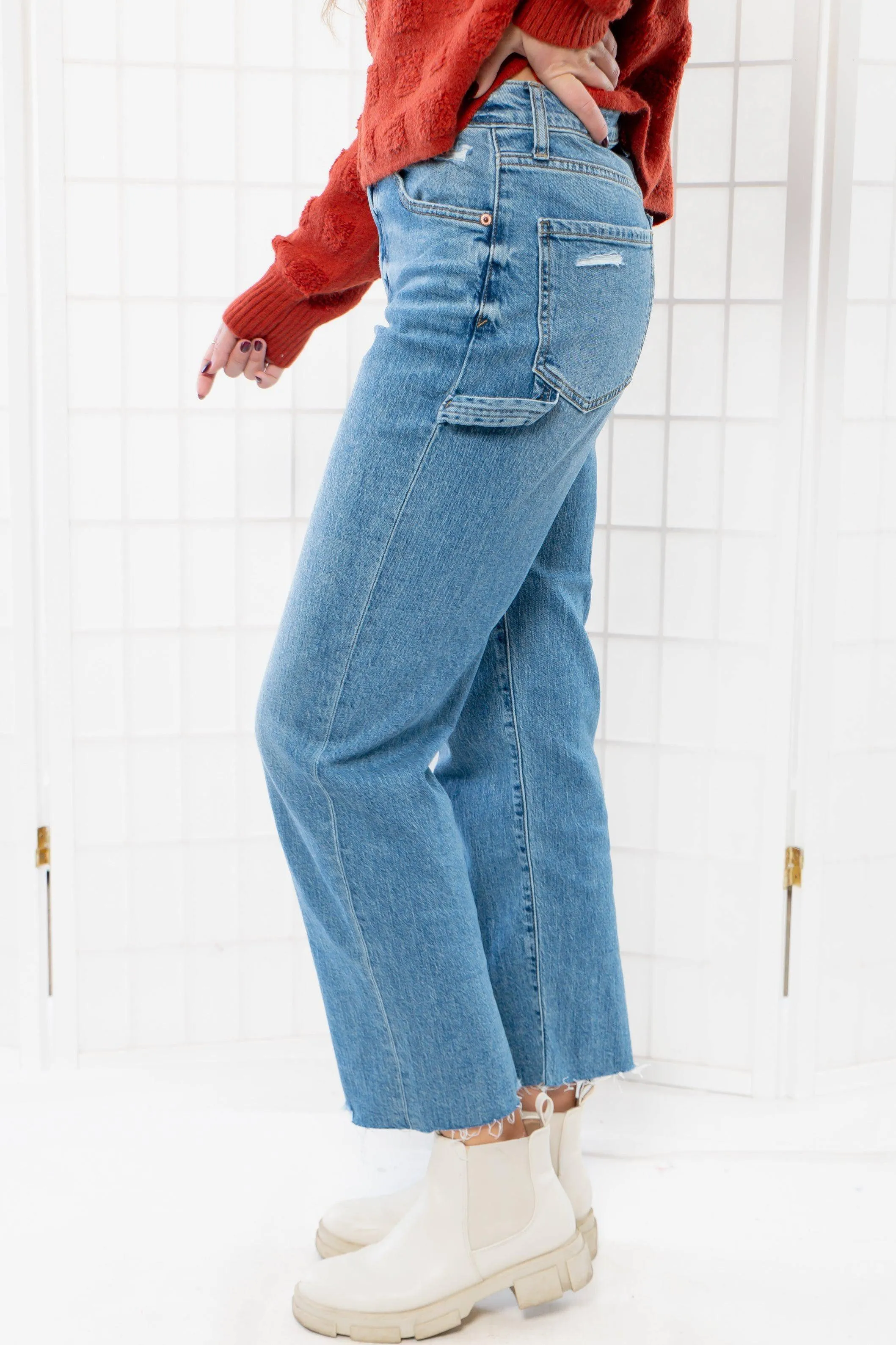 Daze Sundaze Utility Crop Straight Leg Jeans