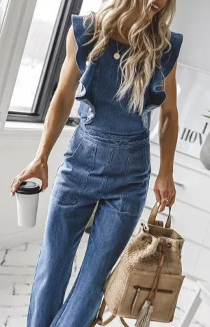 Denim Boho Bermuda Lana Del Rey Blue Jeans Boilersuit overall