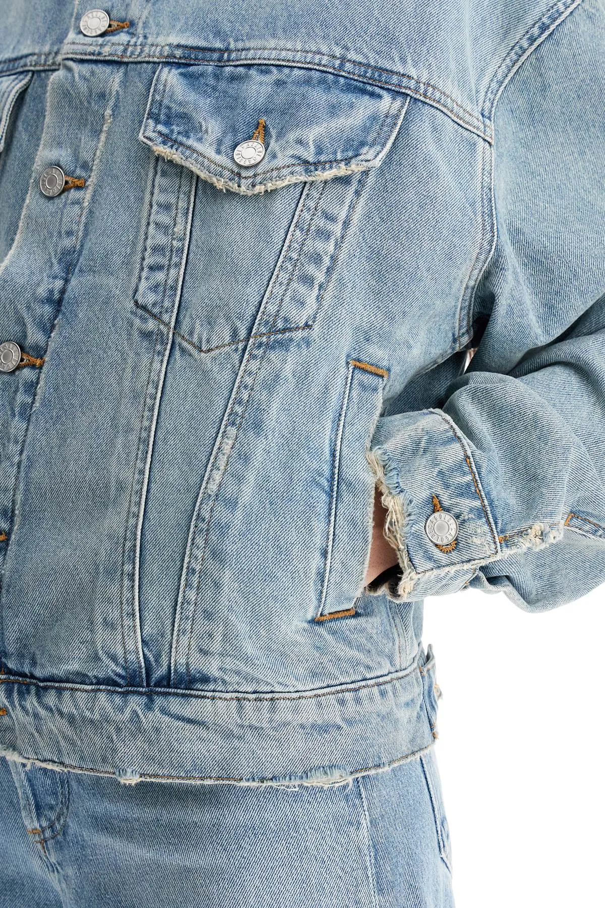 denim dalton balloon jacket with