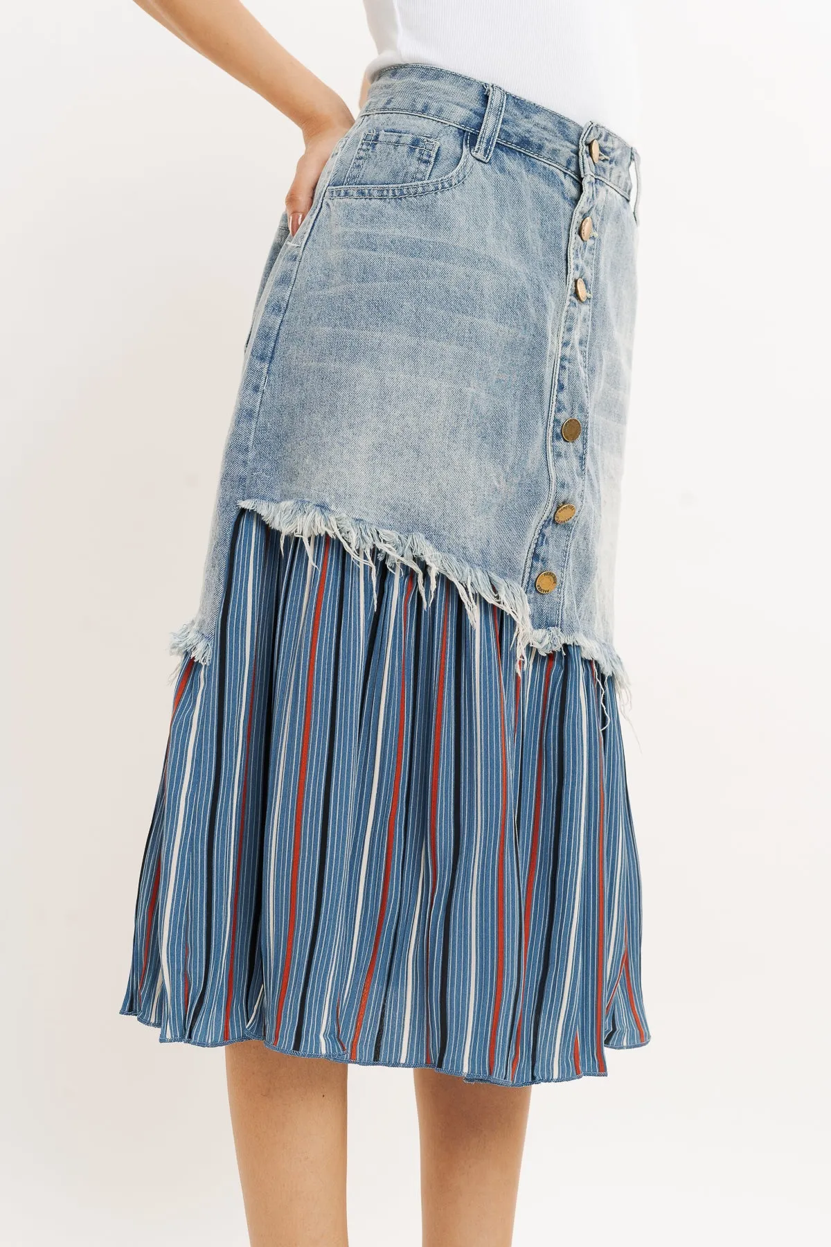 Denim Street Cut Transformation Skirt