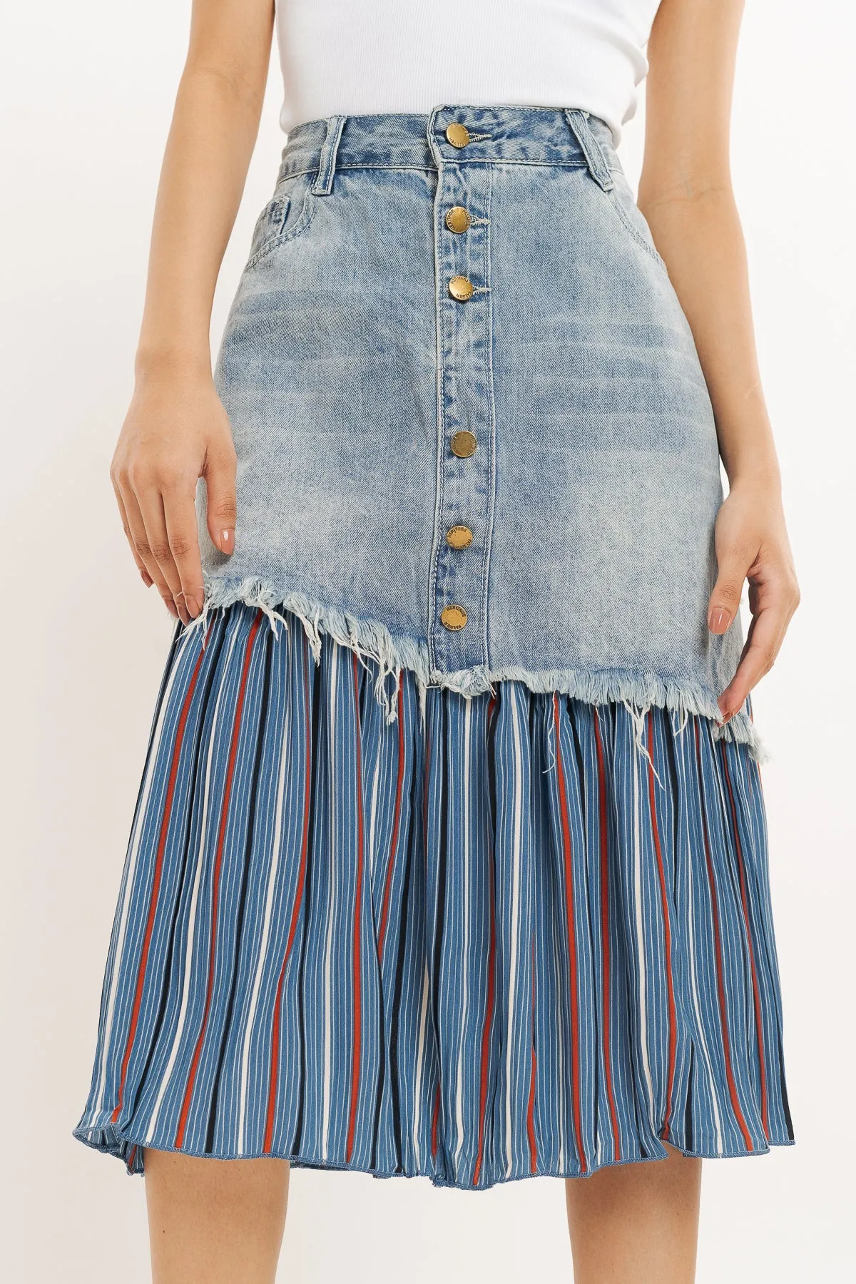 Denim Street Cut Transformation Skirt