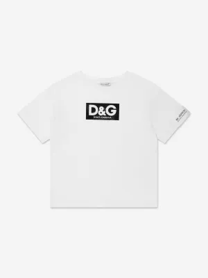Dolce & Gabbana Boys Logo Print T-Shirt in White