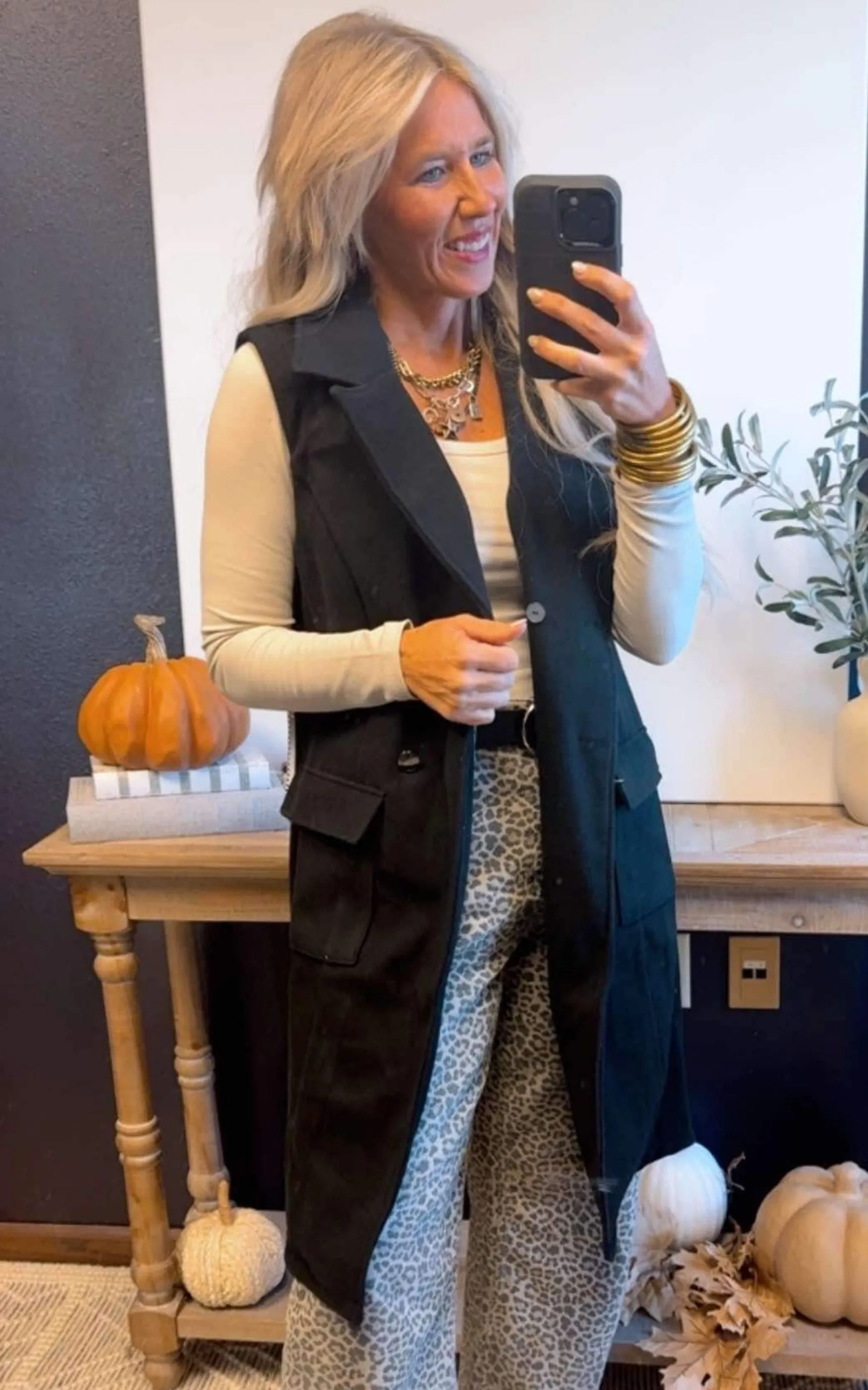 Double Breasted Pocketed Vest** - Final Sale