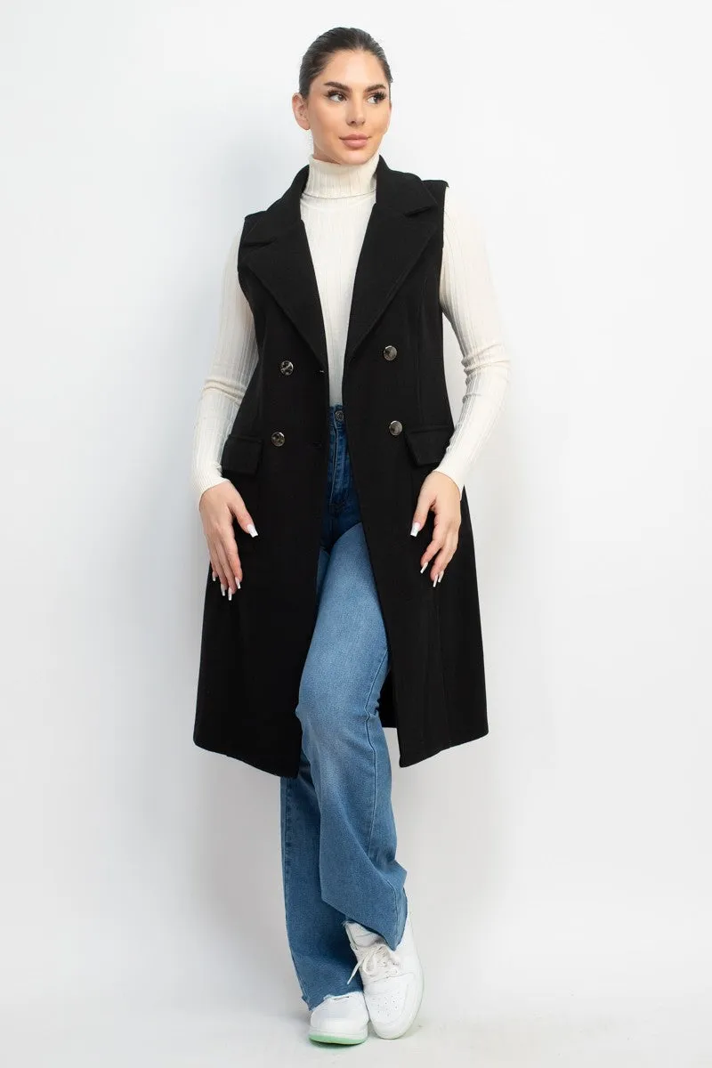 Double Breasted Pocketed Vest** - Final Sale
