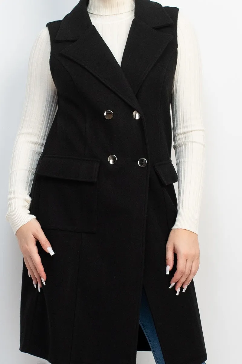 Double Breasted Pocketed Vest** - Final Sale