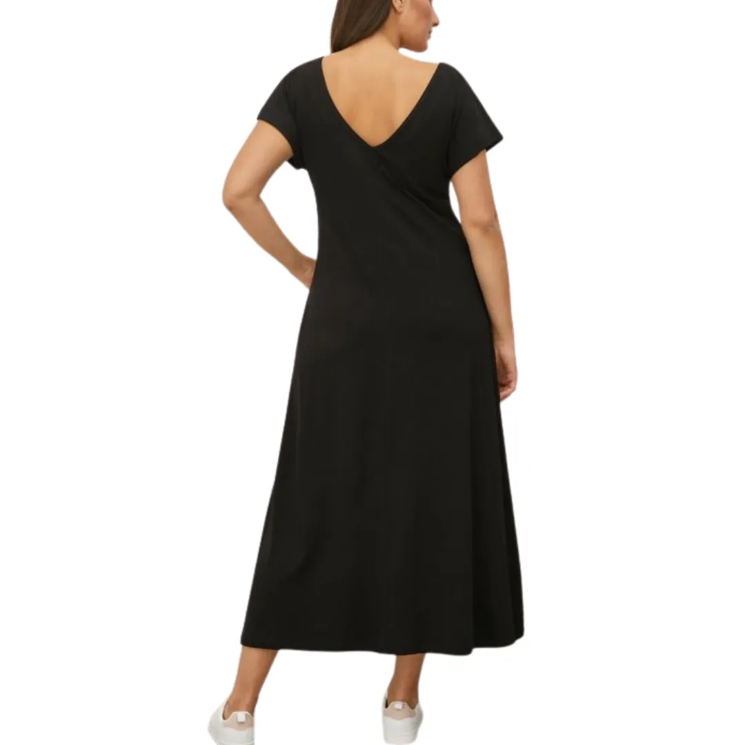 Double V-Neck Plus Sized Dress - Fuchsia