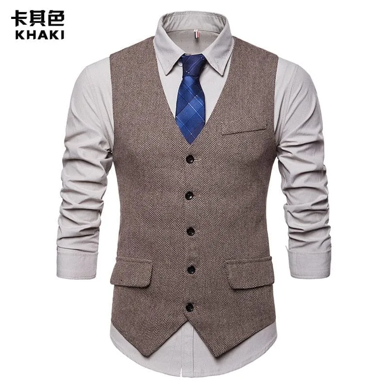 Dress Vests Men 2018 Hombre Suit Vest Male Waistcoat. Sleeveless Formal Vest XXL