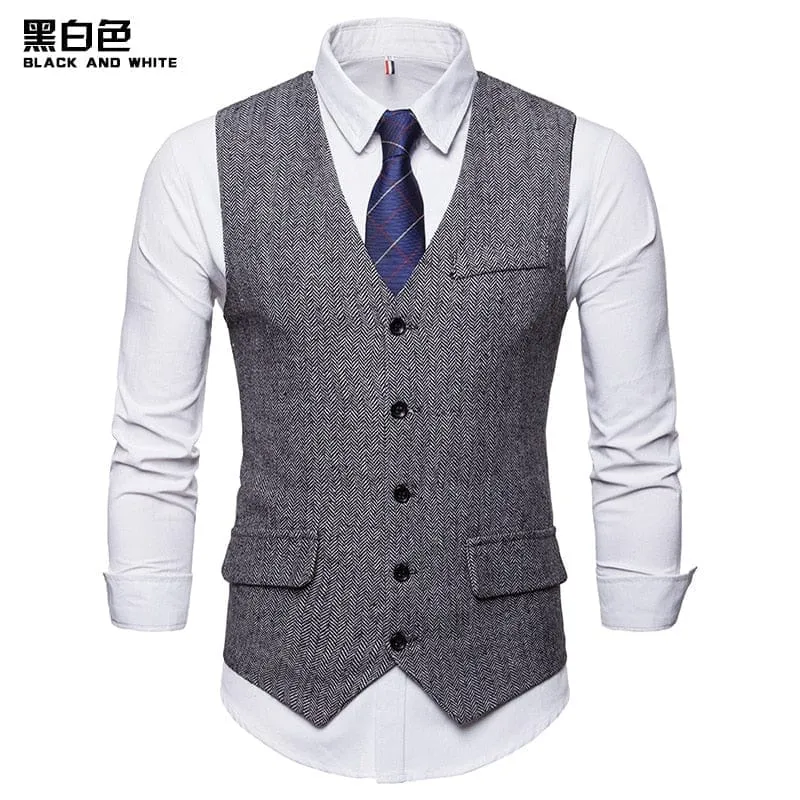 Dress Vests Men 2018 Hombre Suit Vest Male Waistcoat. Sleeveless Formal Vest XXL