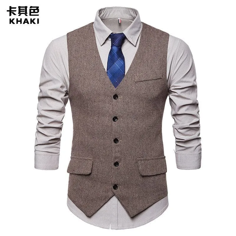 Dress Vests Men 2018 Hombre Suit Vest Male Waistcoat. Sleeveless Formal Vest XXL