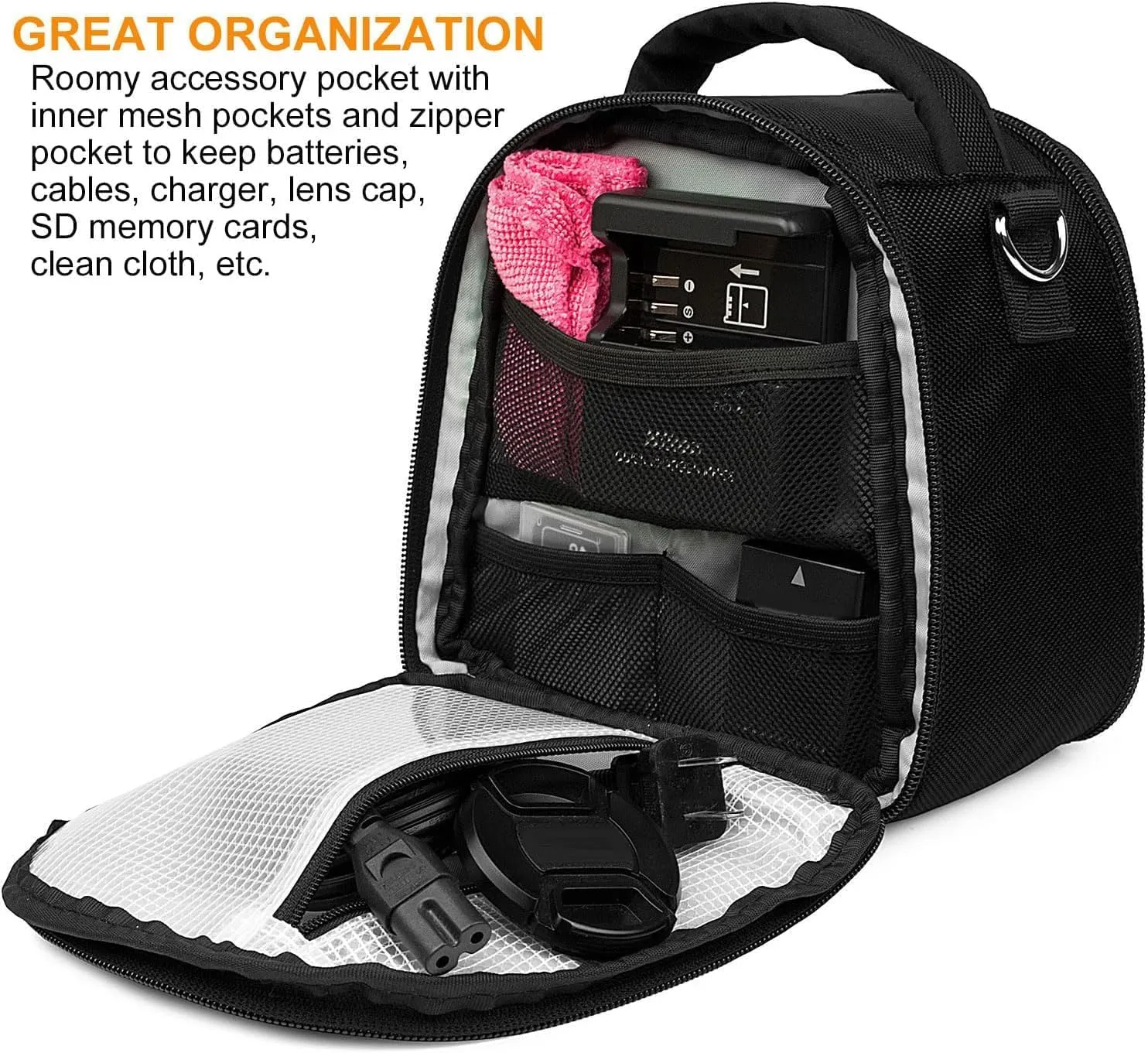 eBigValue DSLR SLR Camera Shoulder Bag Case Compatible With LUMIX DMC FZ70 FZ80 LX10 DMC-G5KK GX9 GX85 LZ40 G9 G7 GH5 G7 X Mark II
