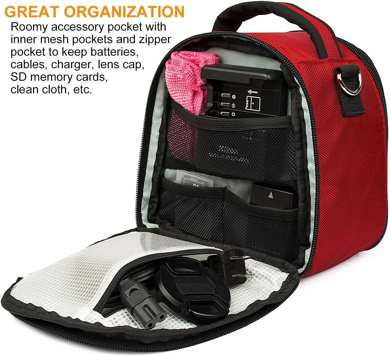 eBigValue DSLR SLR Camera Shoulder Bag Case Compatible With LUMIX DMC FZ70 FZ80 LX10 DMC-G5KK GX9 GX85 LZ40 G9 G7 GH5 G7 X Mark II