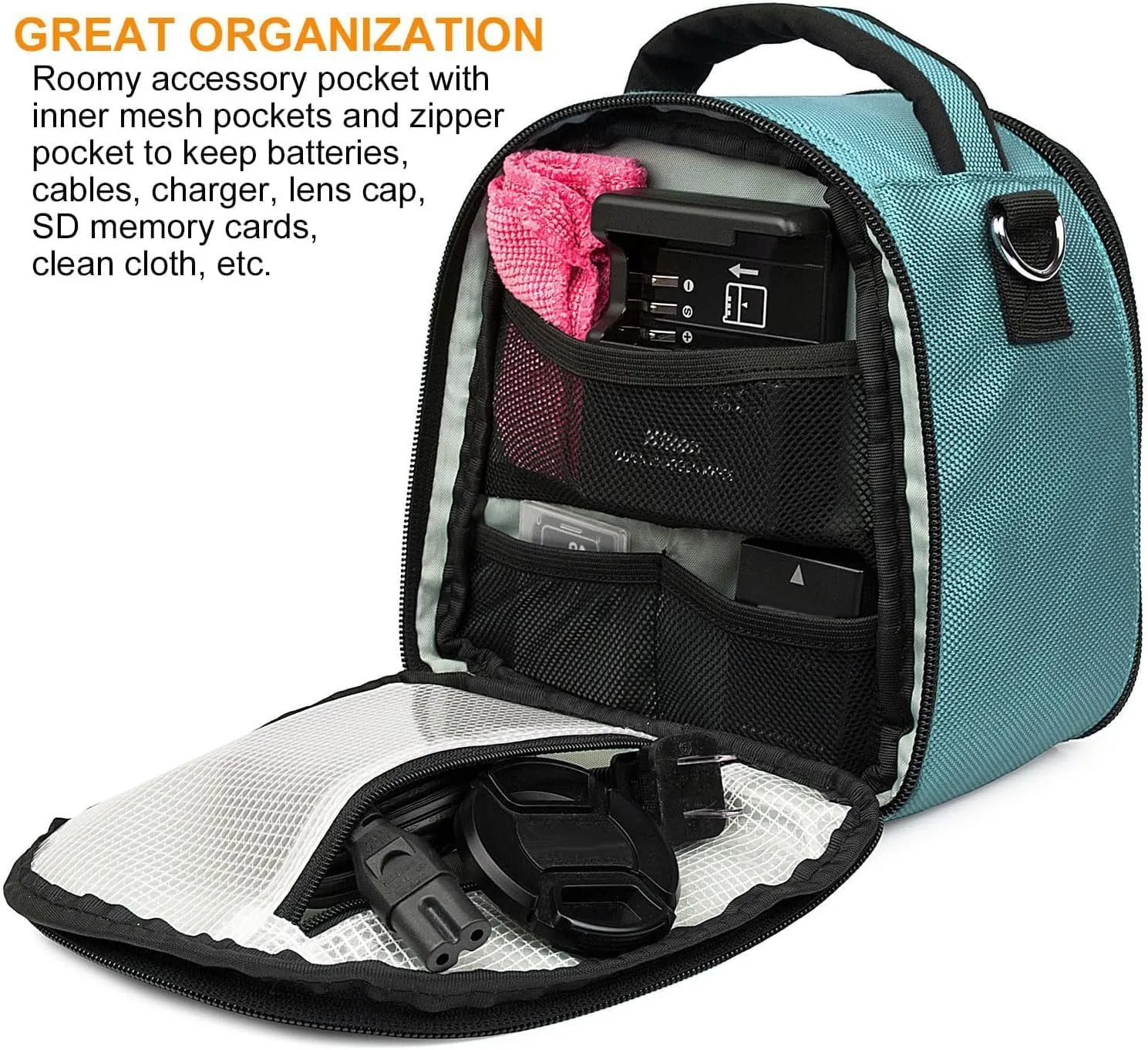 eBigValue DSLR SLR Camera Shoulder Bag Case Compatible With LUMIX DMC FZ70 FZ80 LX10 DMC-G5KK GX9 GX85 LZ40 G9 G7 GH5 G7 X Mark II