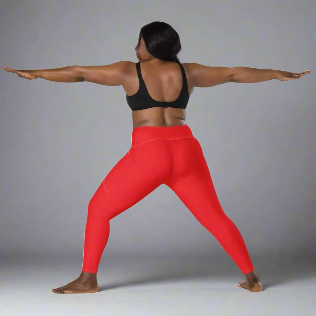 Eco-friendly Pocket Leggings for Women | 2XS-6XL | Sustainable Activewear | Cherry Red