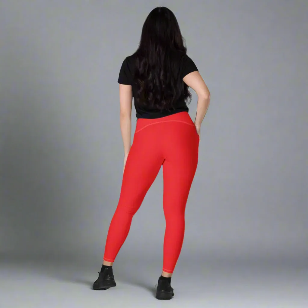 Eco-friendly Pocket Leggings for Women | 2XS-6XL | Sustainable Activewear | Cherry Red