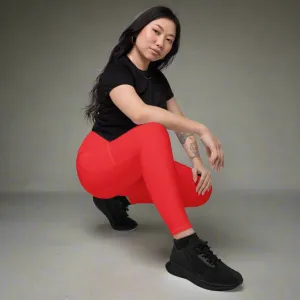 Eco-friendly Pocket Leggings for Women | 2XS-6XL | Sustainable Activewear | Cherry Red