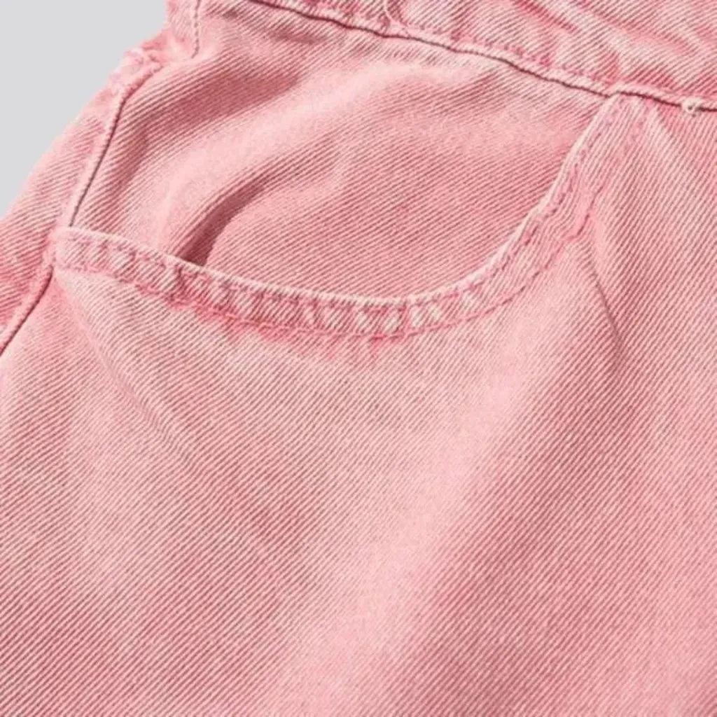 Embroidered sanded jeans
 for women