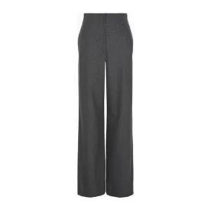 EMPORIO ARMANI HIGH-WAISTED TROUSERS IN VIRGIN-WOOL FLANNEL MÉLANGE