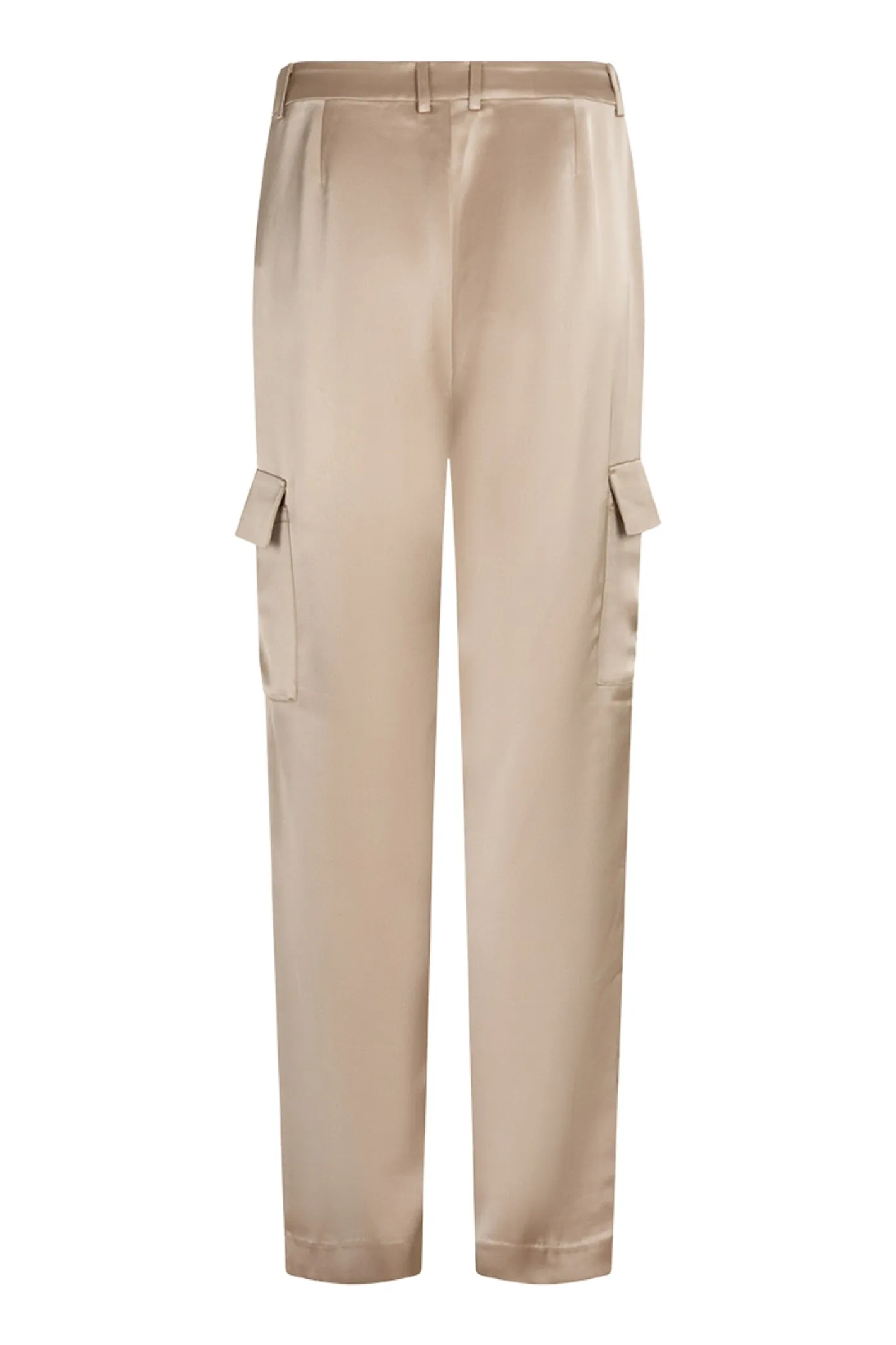 EsQualo 10024 Satin Cargo Trousers in Gold