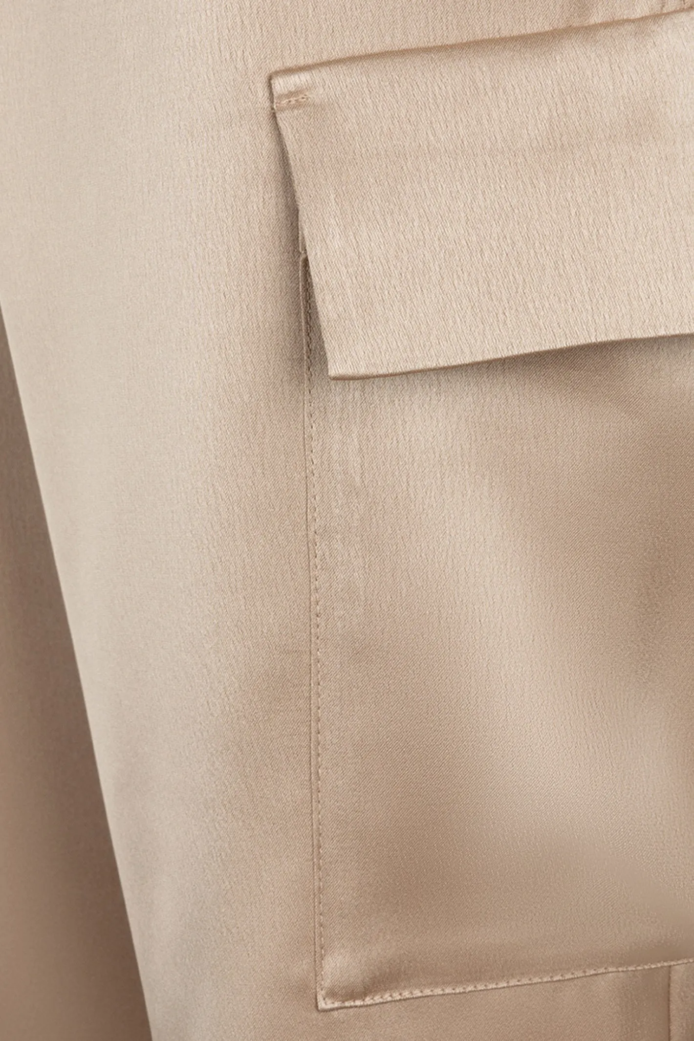 EsQualo 10024 Satin Cargo Trousers in Gold