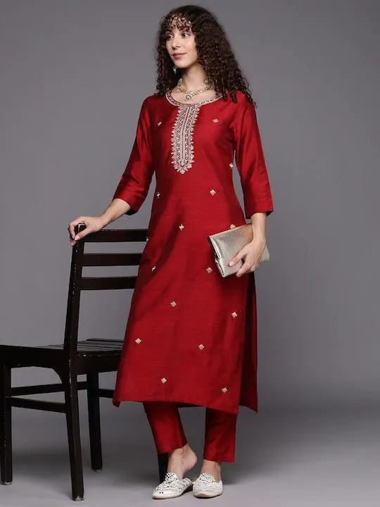 Ethnic Motifs Yoke Design Kurta with Trousers